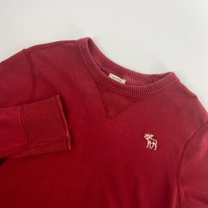 Abercrombie Fitch Sweatshirt Mens Medium Red Muscle Y2K Americana Preppy Casual